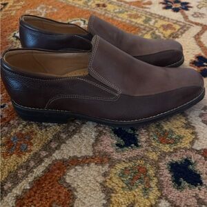 Sandro Moscoloni Dark Brown Leather Slip-On Loafers